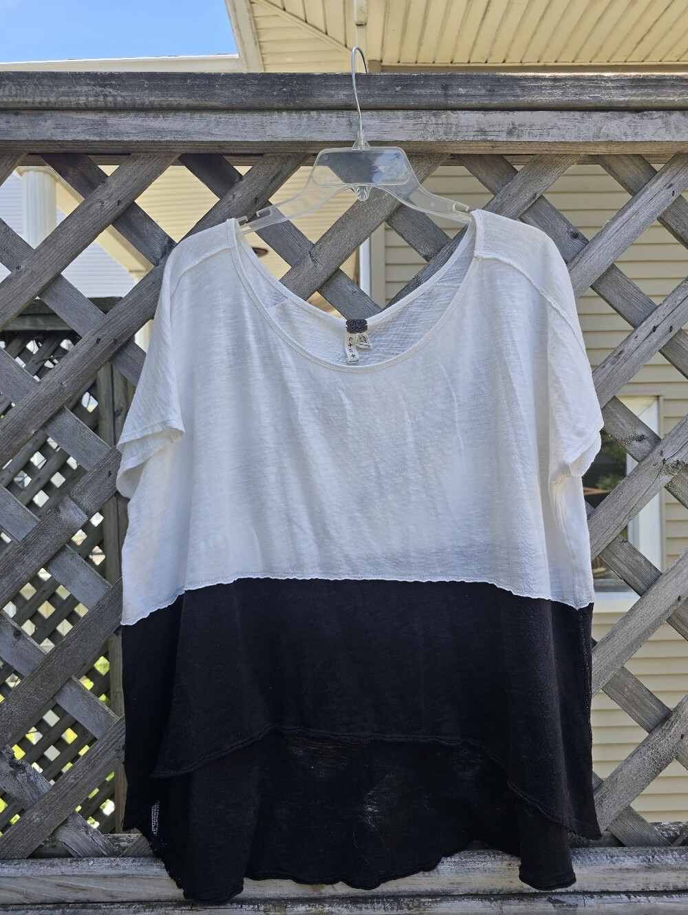 We The Free Two-Tone Scoop Neck Tunic - White & Black